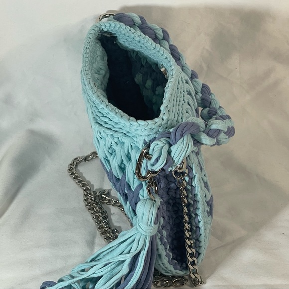 Handmade tshirt yarn honeycomb pattern bag - Picture 8 of 9